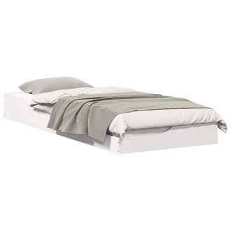 Berkfield Home Modern Floor Bed Frame White 90 x 220 cm Solid pine wood