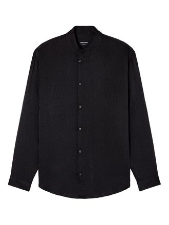 Giorgio Armani textured mandarin-collar shirt - men - Silk - 41 - Black