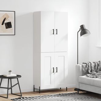 vidaXL Vidaxl - Aparador Alto Madera Contrachapada Blanco 69,5x34x180 Cm