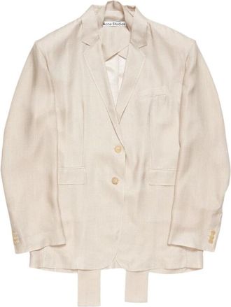 Acne Studios Single-breasted colbert - Dames - Blazers - Beige - M - Leer - Jassen