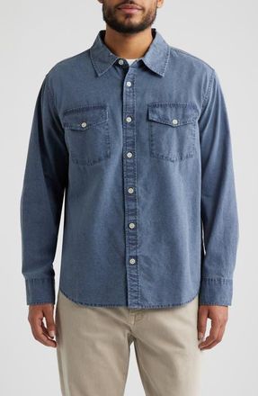 Corridor Pigment Dye Canvas Button-Up Shirt in Navy at Nordstrom, Size Xx-Large