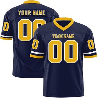 Generic Custom Football Jersey Short Sleeve Personalised Team Shirts for Men Women Kids, Customize Baseball Jerseys Printed with Name Number Personalized Unif
