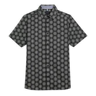 Ted Baker Pearsho T-shirt Met Korte Mouwen En Cirkelvormig Geometrisch Patroon, Zwart