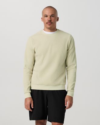 Vuori Clothing Tech Waffle Crew Neck Shirt | Sea Fog | Medium