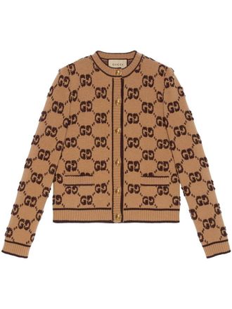 Gucci Brown GG Wool Cardigan