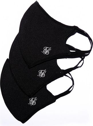 Siksilk Paquete negro de 3 cubierta de cara One Size