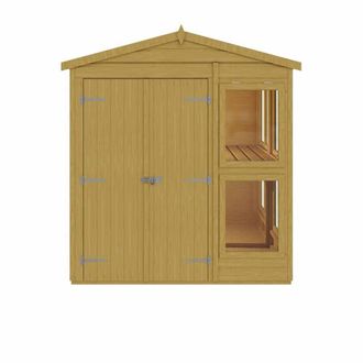 Shires Sun Hut 6 x 8 Feet Potting Shed - L238 x W185.8 x H214.6 cm in Brown
