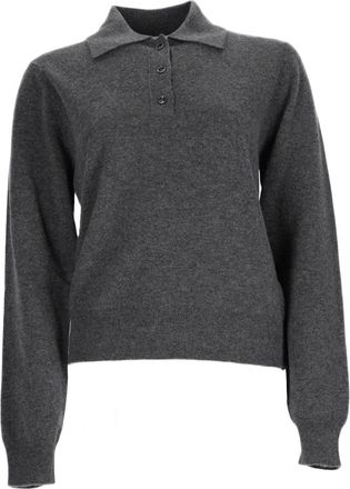 Maison Margiela Grey Virgin Wool Long-Sleeve Fitted Polo Shirt