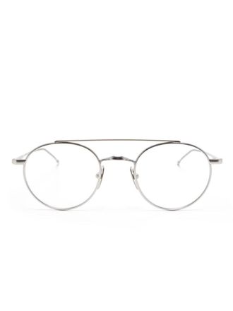 Thom Browne round-frame glasses - Silver