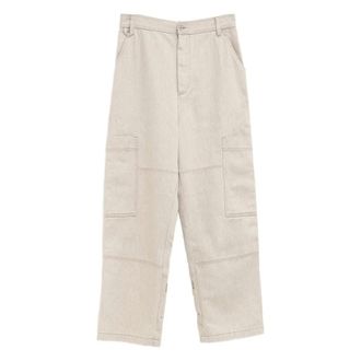 Jacquemus Wide Trousers, male, Beige, Size: W34 Jeans