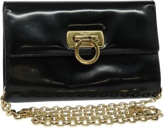 Ferragamo Tweedehands leren schoudertassen - Dames - Vintage Schoudertas - Zwart - ONE Size - Leer - Vintage