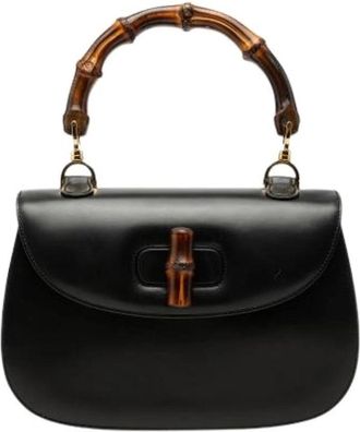 Gucci Pre-owned Bamboo Night Handtas - Dames - Vintage Handtas - Zwart - ONE Size - Leer - Vintage