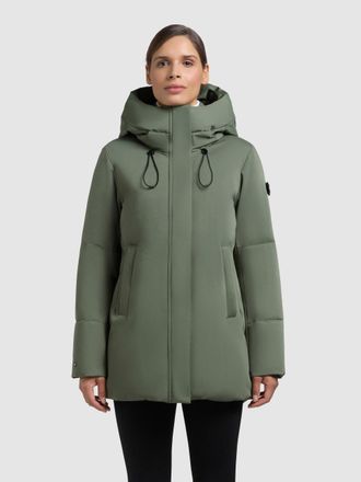 Khujo Steppjacke KHUJO ALLAP, Damen, Gr. XXL (44), muted gr&uuml;n, Web, Obermaterial: 55% Baumwolle, 45% Polyester. Futter: 100% Nylon. Wattierung: 100% Polyest