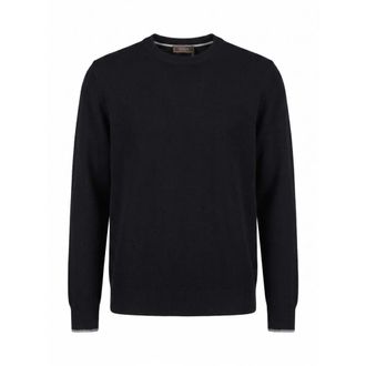 PESERICO Maglia Tricot U - Heren - Ronde hals truien - Blauw - 2XL - Wol - Truien & Vesten