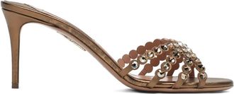 Aquazzura Tequila embellished sandals - women - Nappa Leather/Calf Leather/Calf Leather - 39.5 - Brown