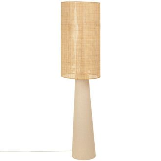 Maisons du monde L&aacute;mpara de pie con pantalla de rat&aacute;n, Alt. 140 cm