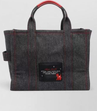 Marc Jacobs denim medium tote double handle strap