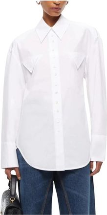 Pinko Klassiek Katoenen Popeline Shirt - Dames - Overhemden - Wit - M - Katoen - Overhemden