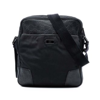 Gucci Pre-owned Gucci Guccissima Trimmed Nylon Crossbody Unisex O3W1AO4W51XR0PNP
