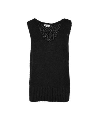 Elvine Black V-Neck Cotton Vest