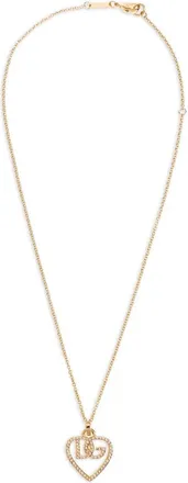 Dolce & Gabbana Collana Con Pendente Logo Di Strass-Donna