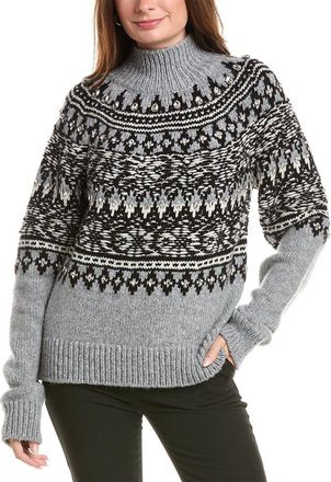 Oscar De La Renta Fairisle Floats Wool-Blend Turtleneck Sweater
