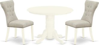 East West Furniture Dining Room Set Linen White, SHGA3-WHI-35