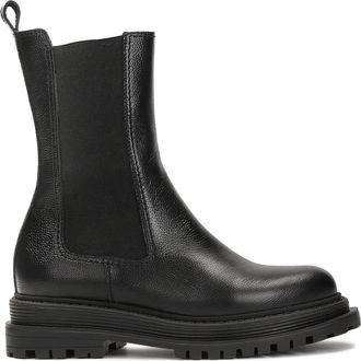 Kazar Leren laarzen met rits en elastische band - Dames - Chelseaboots - Zwart - 36 EU - Leer - Schoenen