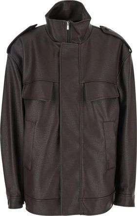 Rame flap-pocket zip-front jacket - Brown