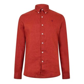 Timberland Heren Linnen Relaxed Fit Overhemd (Verbrande Henna)