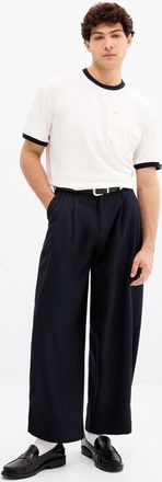 Le 31 Mens Banker stripe wide-leg pant Loose fit Imported from Seoul