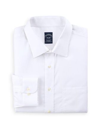 Brooks Brothers Big & Tall Non-Iron Pinpoint Stretch Dress Shirt in White at Nordstrom, Size 18.5 - 36