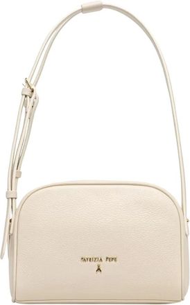 Patrizia Pepe Compact Camera Bag - Dames - Schoudertassen - Beige - ONE Size - Leer - Tassen