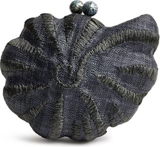 Emm Kuo Womens Kahala Woven Circular Shell Clutch In Black