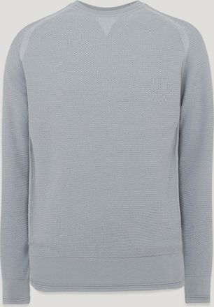 Belstaff Guide Crewneck Jumper Mens Organic Cotton Quarry Blue Size XL