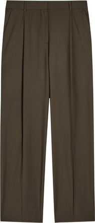 Toteme Straight-leg Wool Trousers - Khaki - 32 (UK4 / Xxs)