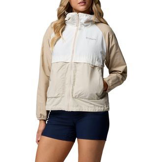 Columbia Spire Valley Water Repellent Windbreaker in Dark Stone/Sea Salt/Fossil at Nordstrom, Size Xx-Large