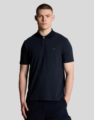 Lyle & Scott Lyle And Scott Mens Jacquard Sovereign Polo Shirt - Navy - Size: 42