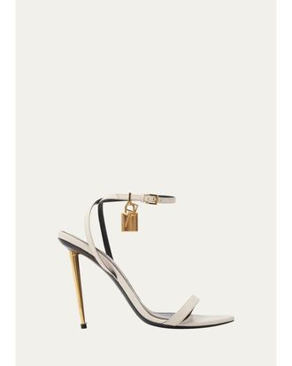 Tom Ford Padlock 105MM Leather Point-Toe Ankle-Strap Sandals