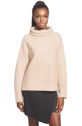 J.O.A. Boxy Turtleneck Sweater in Ivory at Nordstrom, Size Small