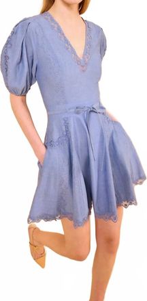 Ulla Johnson Camila Short Sleeve Mini Dress In Chambray