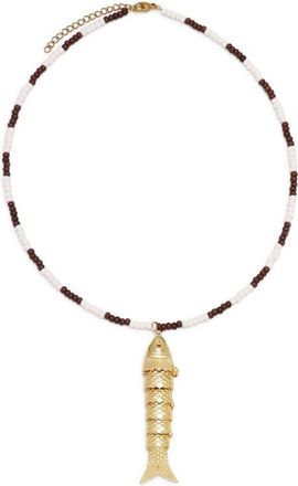 Petit Moments Bait Pendant Necklace in Brown at Nordstrom