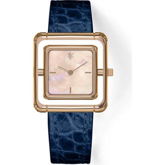 Vanna Umbra Aurora Pearl Watch in Pearl-Rose Gold-Blue at Nordstrom