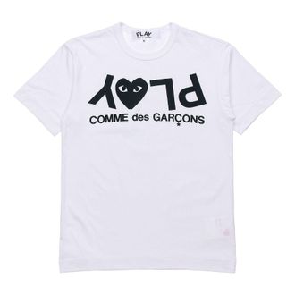 Comme Des Gar&ccedil;ons Inverted Text T-Shirt White AZ-T068-051-1