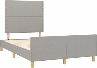 vidaXL Estructura De Cama Sin Colch&oacute;n Tela Gris Claro 120x190 Cm Vidaxl