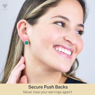 MAX + STONE 18k Gold Over Sterling Silver 4 Ct. Cushion Cut Gemstone Earrings