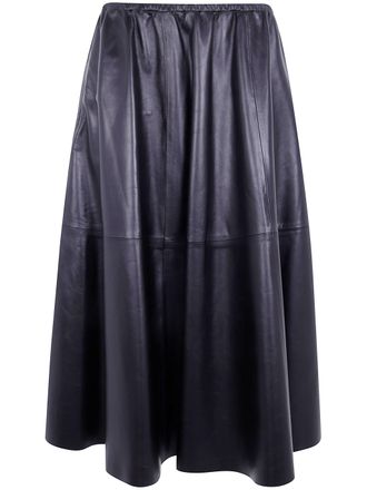 Alberta Ferretti Midi Leather Skirt