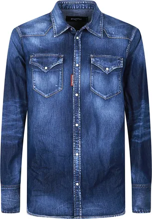 Dsquared2 Classic Western Cotton Denim Shirt