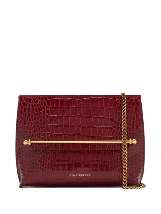 Strathberry Stylist crocodile-effect clutch - Red