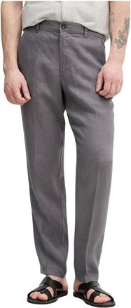 Benetton Chinos in puro lino - - Trousers - Uomo - Grigio - L